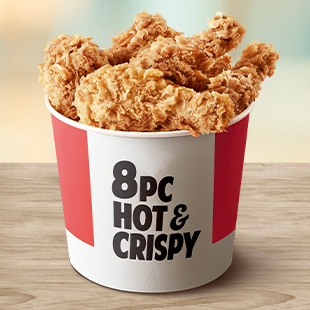 8 PC Hot & Crispy Chicken Bucket