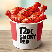 12 pcs Smoky Red Chicken Bucket