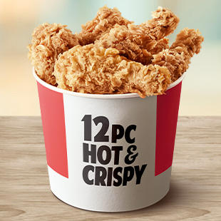 12 PC Hot & Crispy Chicken Bucket